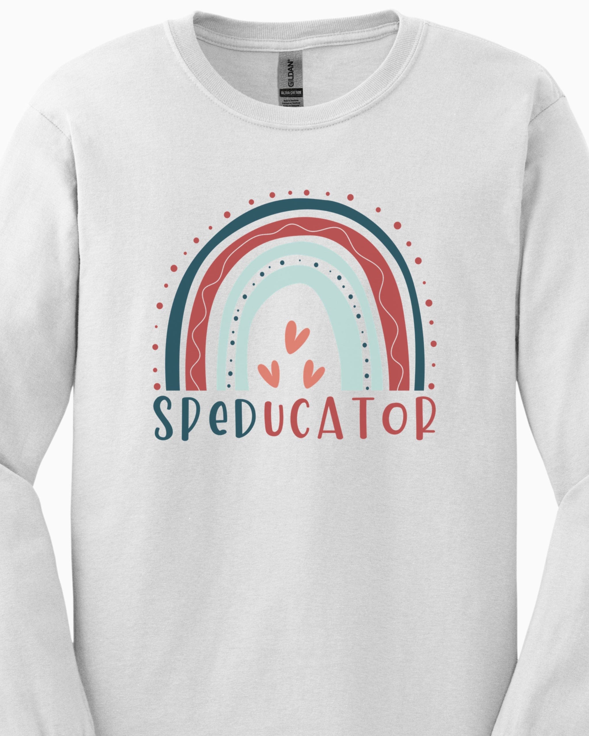 SPEDucator Boho Rainbow Long Sleeve T-Shirt-Neurodiversity, ADHD & Autism Awareness & Acceptance Long-sleeve by Daily Bloom