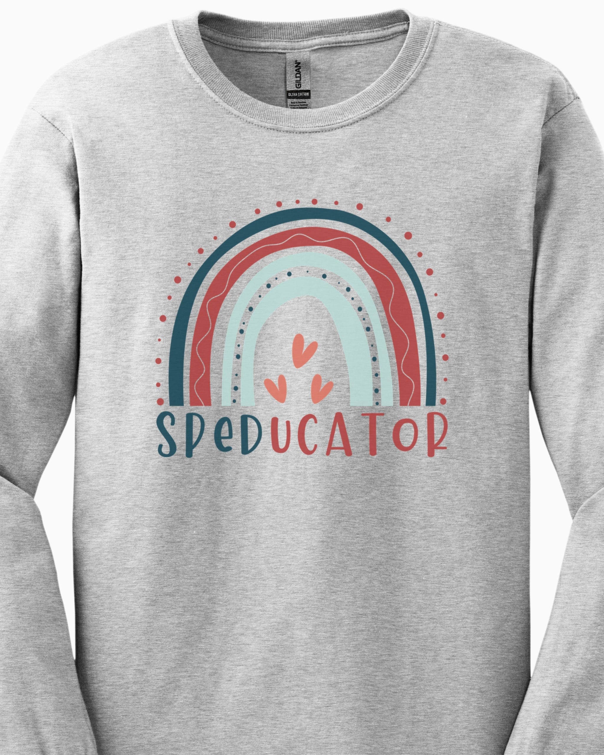SPEDucator Boho Rainbow Long Sleeve T-Shirt-Neurodiversity, ADHD & Autism Awareness & Acceptance Long-sleeve by Daily Bloom