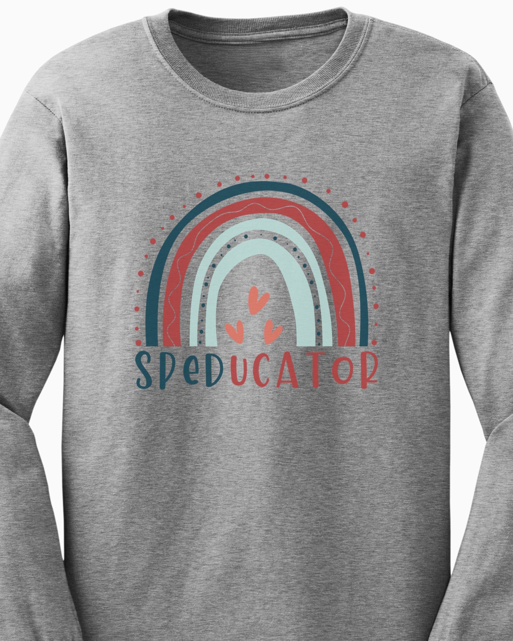 SPEDucator Boho Rainbow Long Sleeve T-Shirt-Neurodiversity, ADHD & Autism Awareness & Acceptance Long-sleeve by Daily Bloom