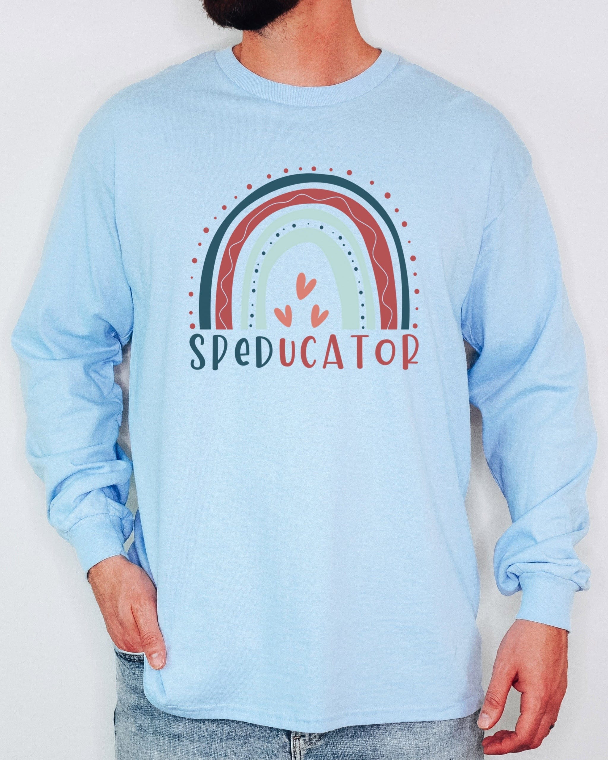 SPEDucator Boho Rainbow Long Sleeve T-Shirt-Neurodiversity, ADHD & Autism Awareness & Acceptance Long-sleeve by Daily Bloom