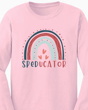 SPEDucator Boho Rainbow Long Sleeve T-Shirt-Neurodiversity, ADHD & Autism Awareness & Acceptance Long-sleeve by Daily Bloom