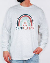SPEDucator Boho Rainbow Long Sleeve T-Shirt-Neurodiversity, ADHD & Autism Awareness & Acceptance Long-sleeve by Daily Bloom