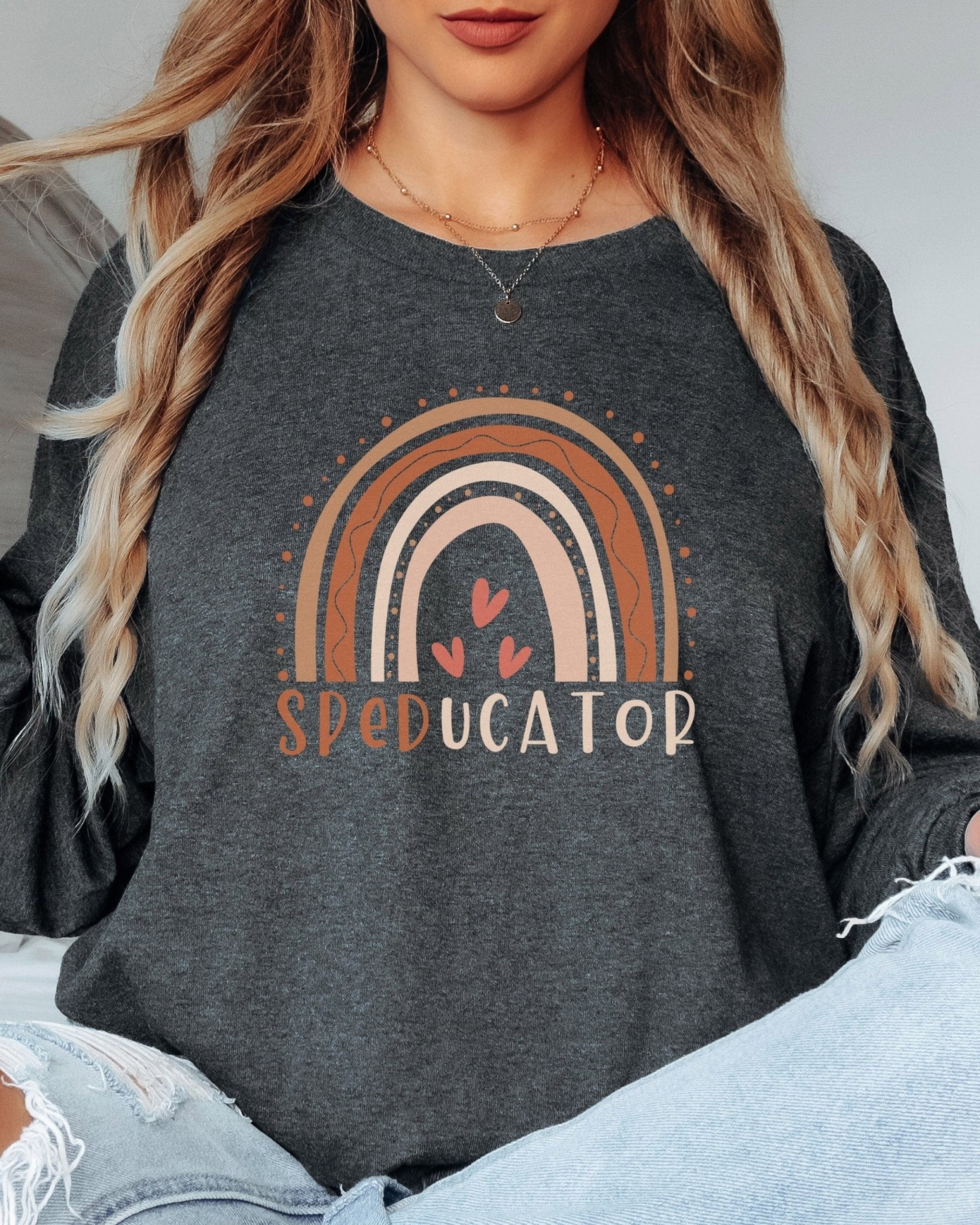 Autism Long - sleeve - SPEDucator Boho Rainbow Long Sleeve T-Shirt - Daily Bloom