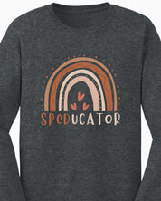 SPEDucator Boho Rainbow Long Sleeve T-Shirt-Neurodiversity, ADHD & Autism Awareness & Acceptance Long-sleeve by Daily Bloom