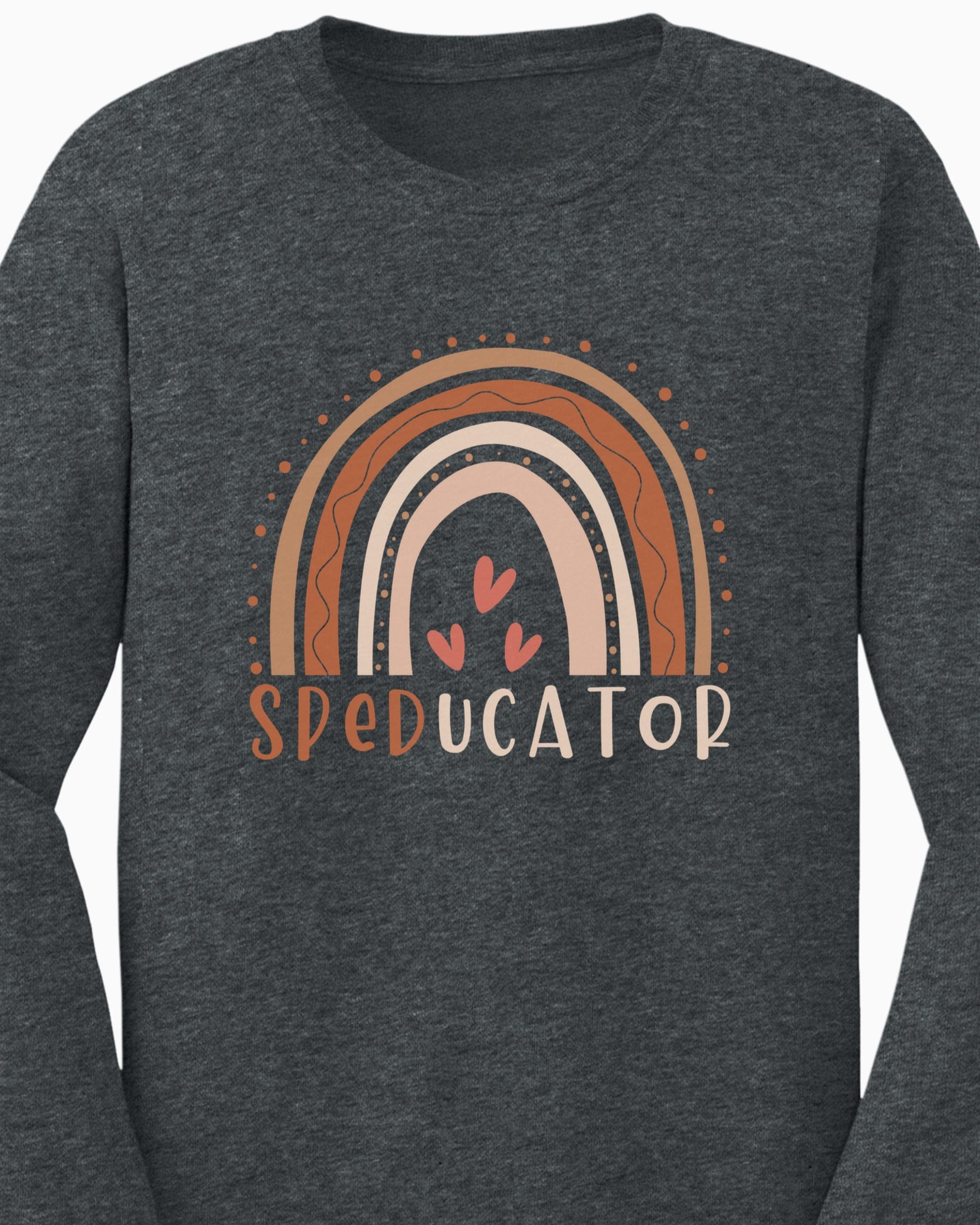 SPEDucator Boho Rainbow Long Sleeve T-Shirt-Neurodiversity, ADHD & Autism Awareness & Acceptance Long-sleeve by Daily Bloom