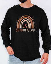 SPEDucator Boho Rainbow Long Sleeve T-Shirt-Neurodiversity, ADHD & Autism Awareness & Acceptance Long-sleeve by Daily Bloom