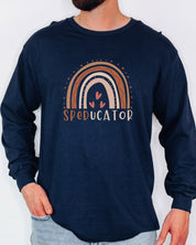 SPEDucator Boho Rainbow Long Sleeve T-Shirt-Neurodiversity, ADHD & Autism Awareness & Acceptance Long-sleeve by Daily Bloom