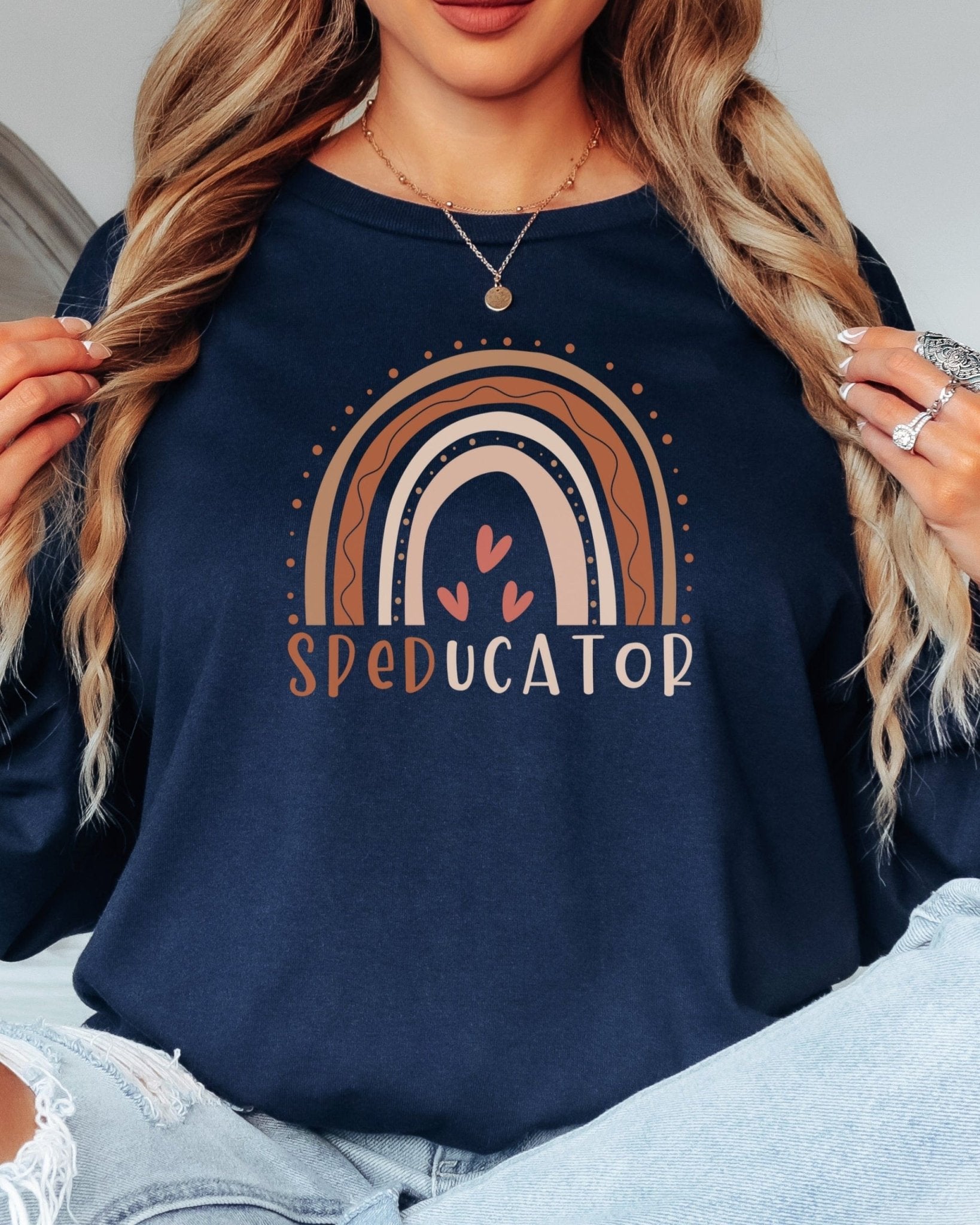 Autism Long - sleeve - SPEDucator Boho Rainbow Long Sleeve T-Shirt - Daily Bloom