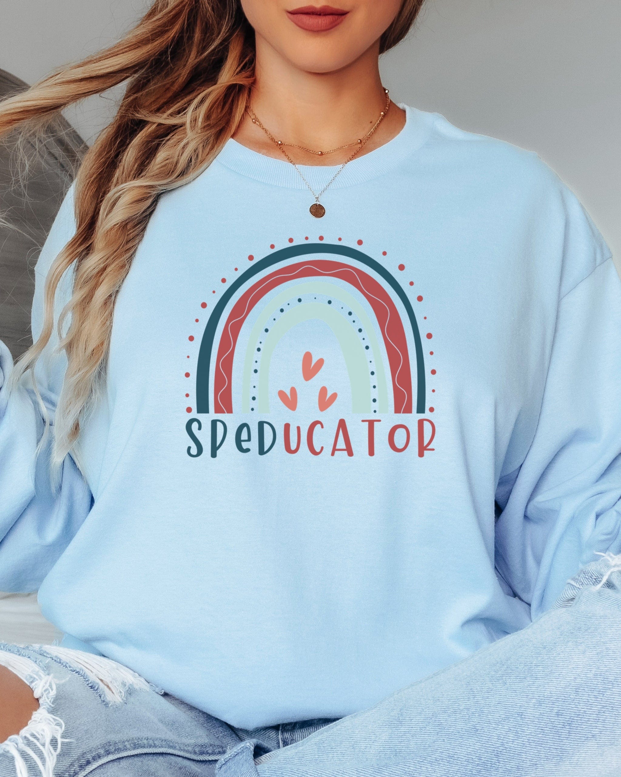 SPEDucator Boho Rainbow Long Sleeve T-Shirt-Neurodiversity, ADHD & Autism Awareness & Acceptance Long-sleeve by Daily Bloom