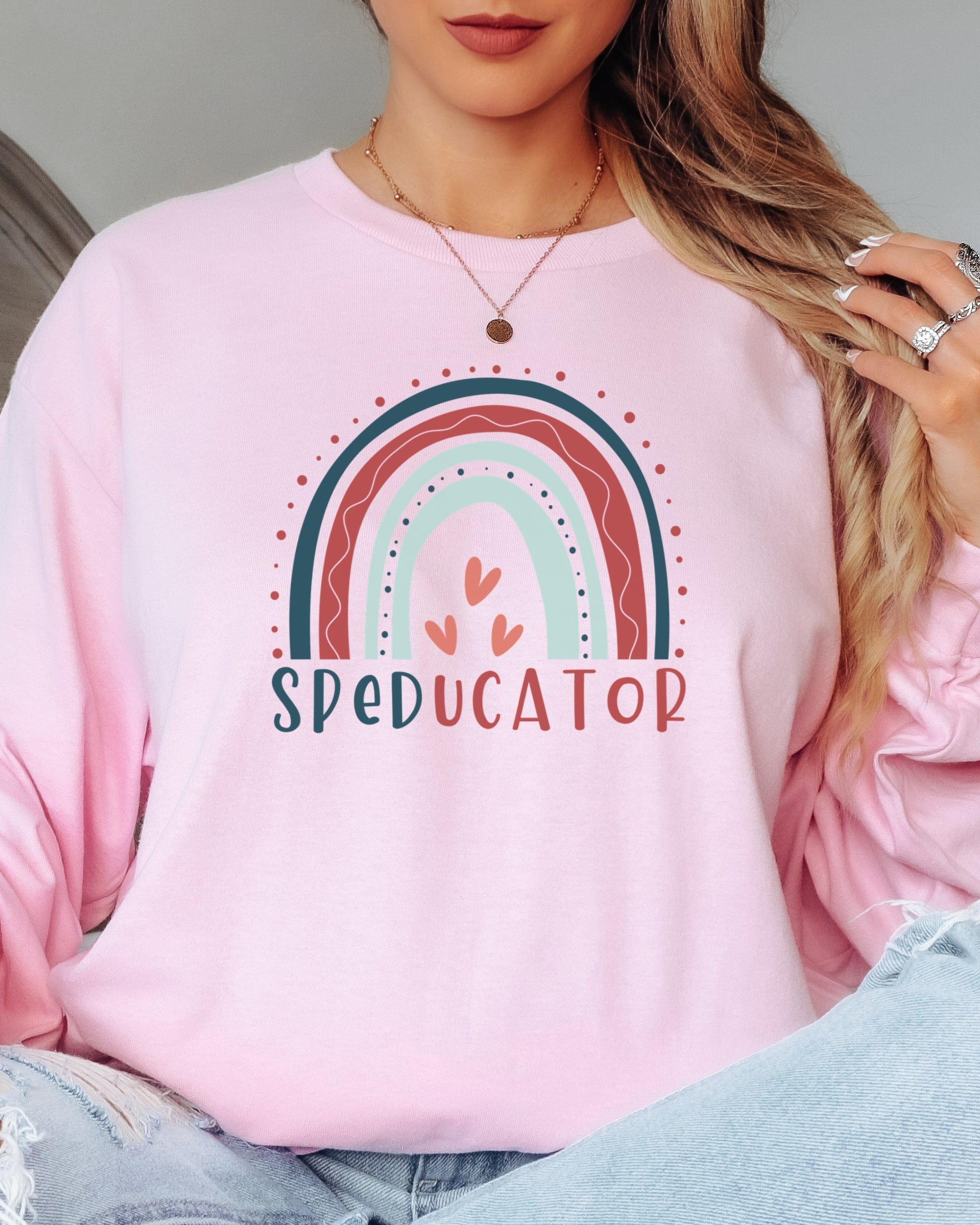 SPEDucator Boho Rainbow Long Sleeve T-Shirt-Neurodiversity, ADHD & Autism Awareness & Acceptance Long-sleeve by Daily Bloom
