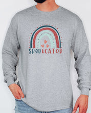 SPEDucator Boho Rainbow Long Sleeve T-Shirt-Neurodiversity, ADHD & Autism Awareness & Acceptance Long-sleeve by Daily Bloom