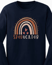 SPEDucator Boho Rainbow Long Sleeve T-Shirt-Neurodiversity, ADHD & Autism Awareness & Acceptance Long-sleeve by Daily Bloom
