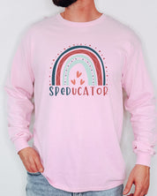 SPEDucator Boho Rainbow Long Sleeve T-Shirt-Neurodiversity, ADHD & Autism Awareness & Acceptance Long-sleeve by Daily Bloom