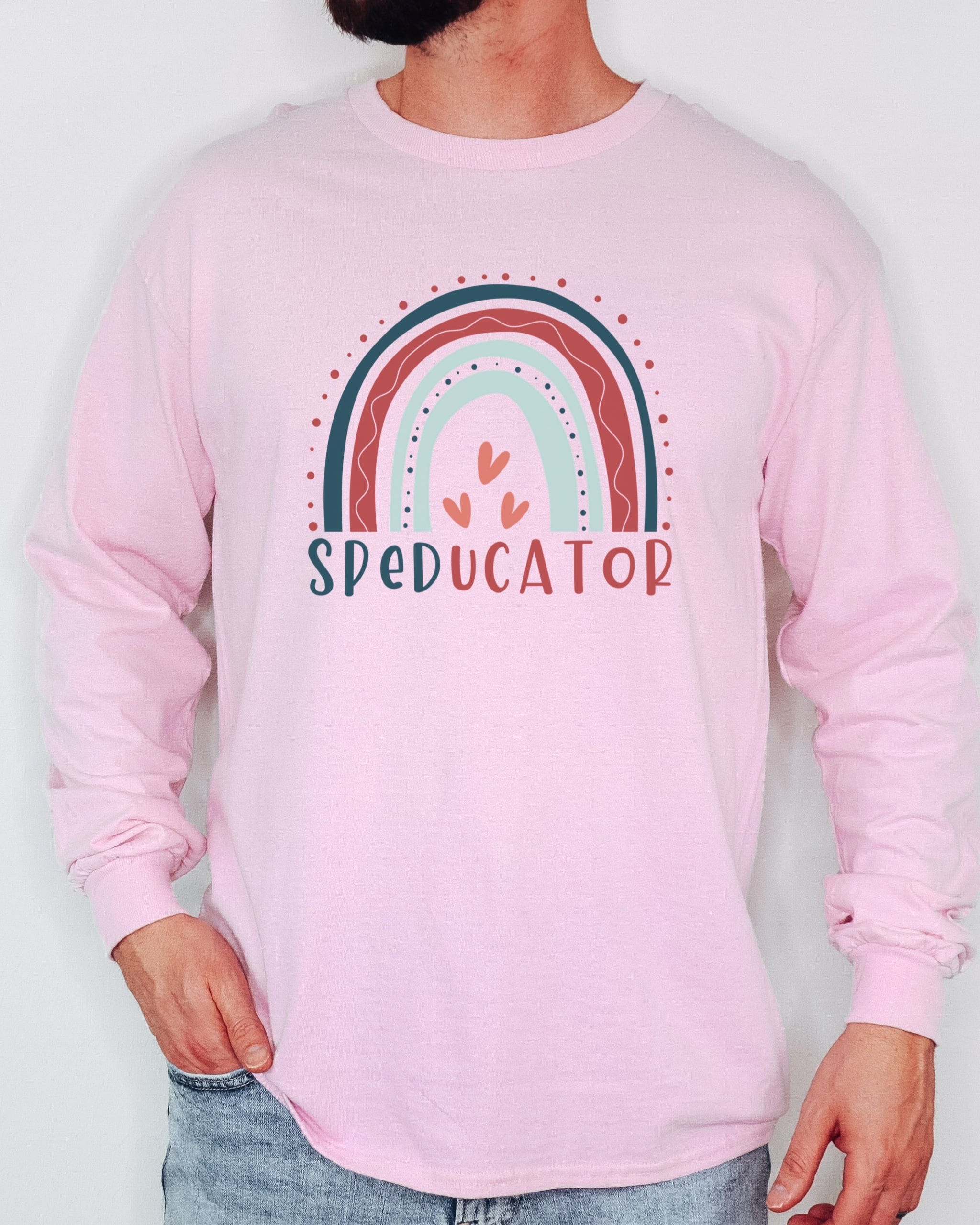 SPEDucator Boho Rainbow Long Sleeve T-Shirt-Neurodiversity, ADHD & Autism Awareness & Acceptance Long-sleeve by Daily Bloom