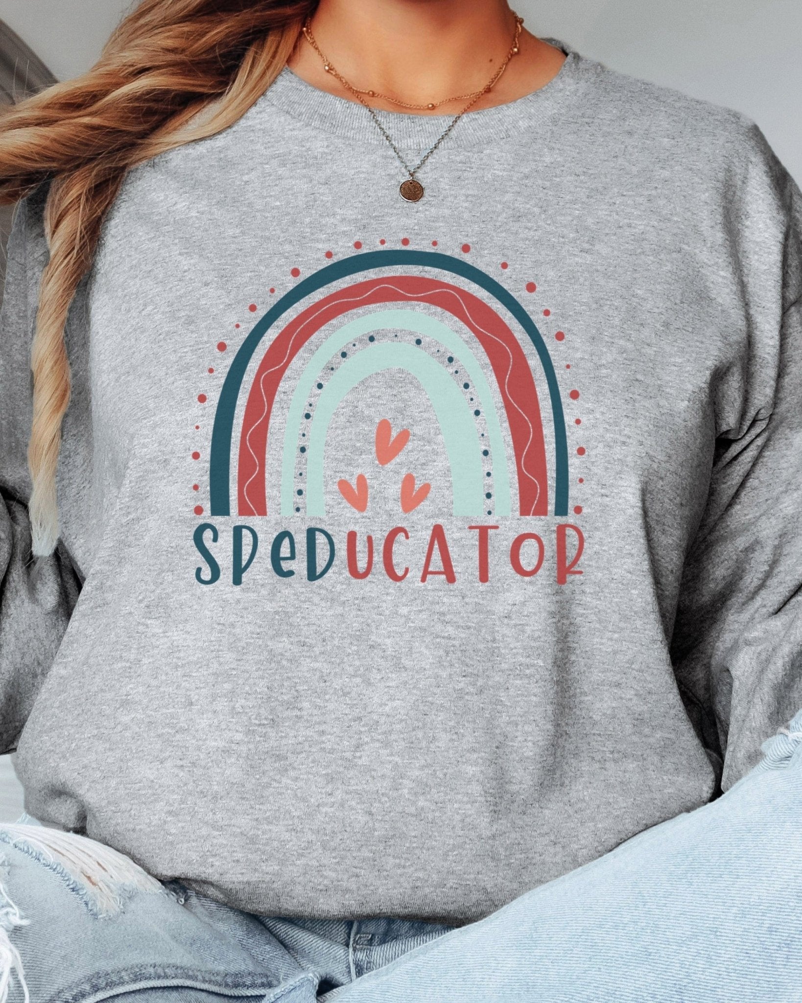Autism Long - sleeve - SPEDucator Boho Rainbow Long Sleeve T-Shirt - Daily Bloom