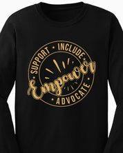 Support Include Advocate Empower Long Sleeve T-Shirt-Neurodiversity, ADHD & Autism Awareness & Acceptance Long-sleeve by Daily Bloom
