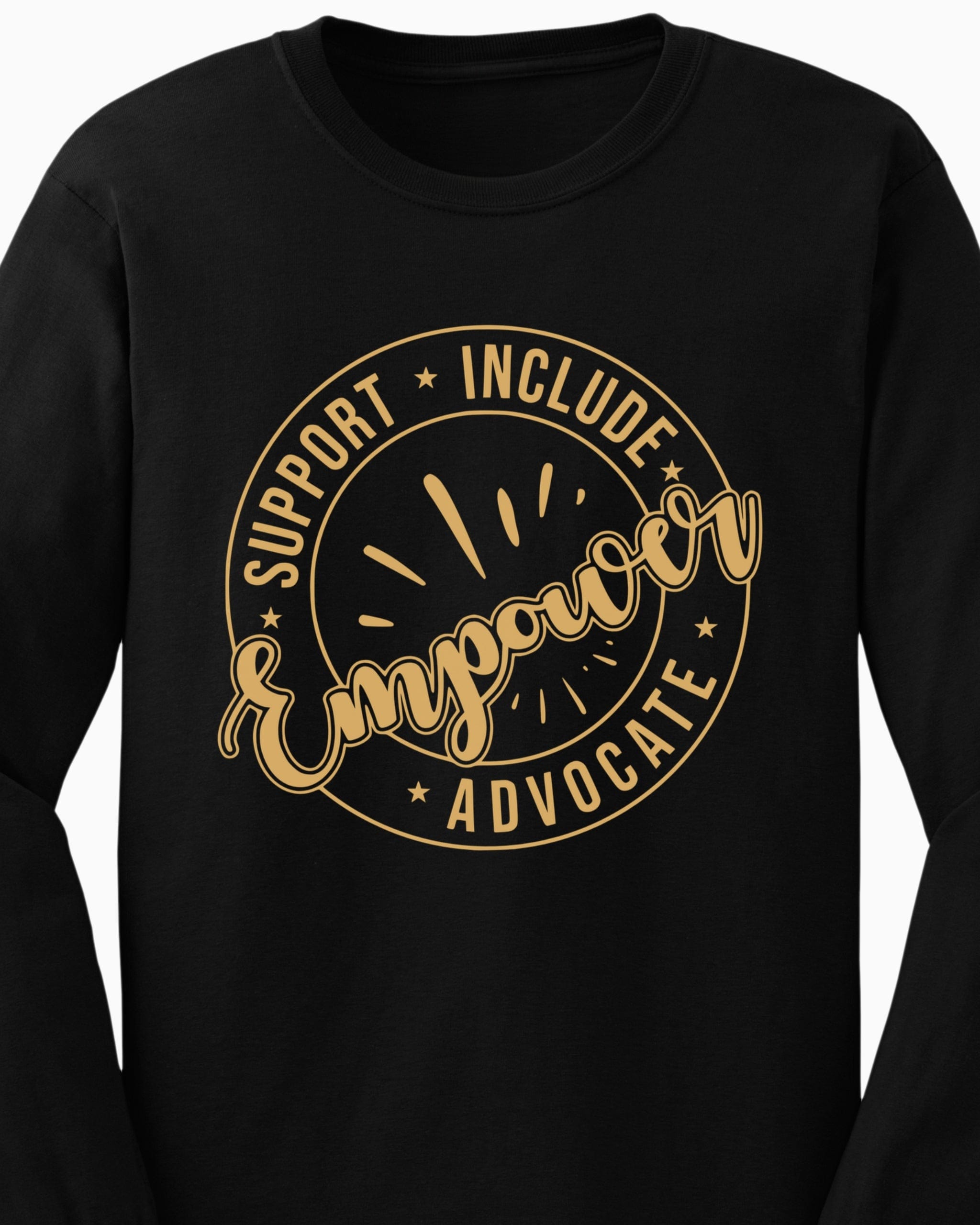 Support Include Advocate Empower Long Sleeve T-Shirt-Neurodiversity, ADHD & Autism Awareness & Acceptance Long-sleeve by Daily Bloom