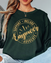 Support Include Advocate Empower Long Sleeve T-Shirt-Neurodiversity, ADHD & Autism Awareness & Acceptance Long-sleeve by Daily Bloom