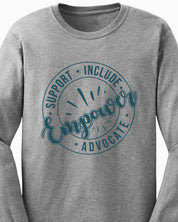 Support Include Advocate Empower Long Sleeve T-Shirt-Neurodiversity, ADHD & Autism Awareness & Acceptance Long-sleeve by Daily Bloom