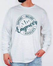 Support Include Advocate Empower Long Sleeve T-Shirt-Neurodiversity, ADHD & Autism Awareness & Acceptance Long-sleeve by Daily Bloom