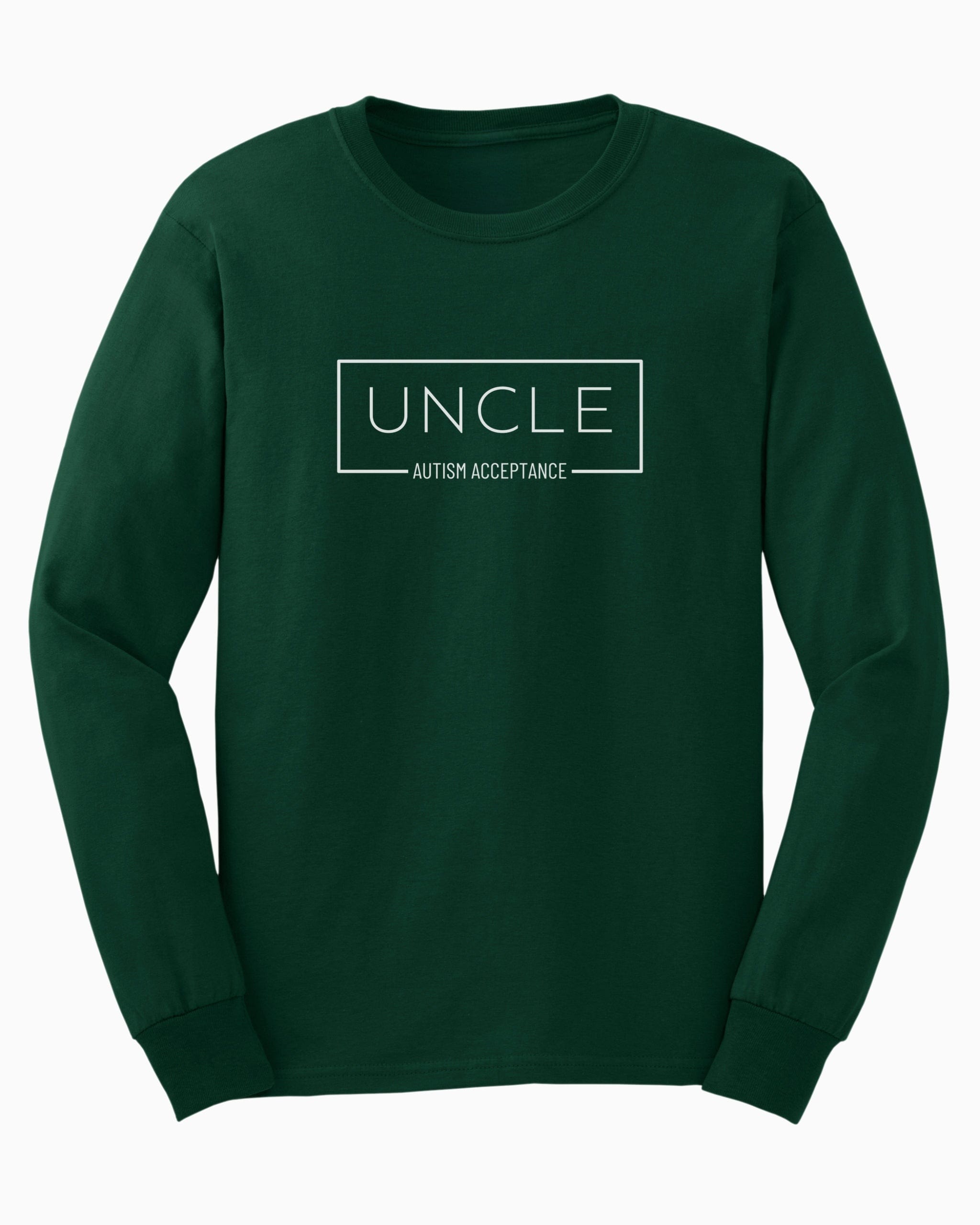 Uncle Box Long Sleeve T-Shirt-Forest Green-Neurodiversity, ADHD & Autism Awareness & Acceptance Long-sleeve by Daily Bloom
