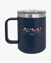 Autism Mug By Daily Bloom Mother's Day 2025 - Autism Acceptance Mom Coffee Mug Tumbler Navy / 15oz