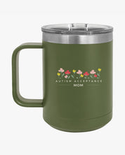 Autism Mug By Daily Bloom Mother's Day 2025 - Autism Acceptance Mom Coffee Mug Tumbler Olive Green / 15oz