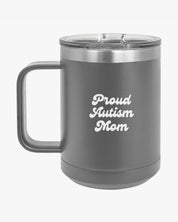 Autism Mug By Daily Bloom Mother's Day 2025 - Proud Autism Mom Coffee Mug Tumbler Dark Gray / 15oz
