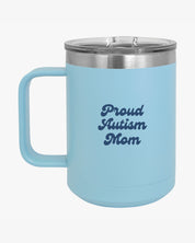 Autism Mug By Daily Bloom Mother's Day 2025 - Proud Autism Mom Coffee Mug Tumbler Light Blue / 15oz
