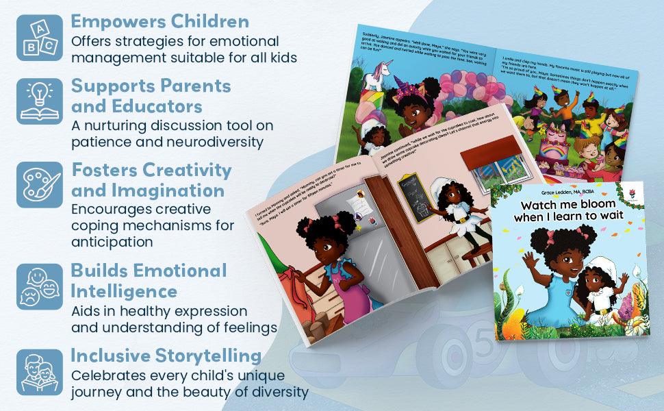 Watch me bloom when I learn to wait-Neurodiversity, ADHD & Autism Awareness & Acceptance Paperback Book by Daily Bloom