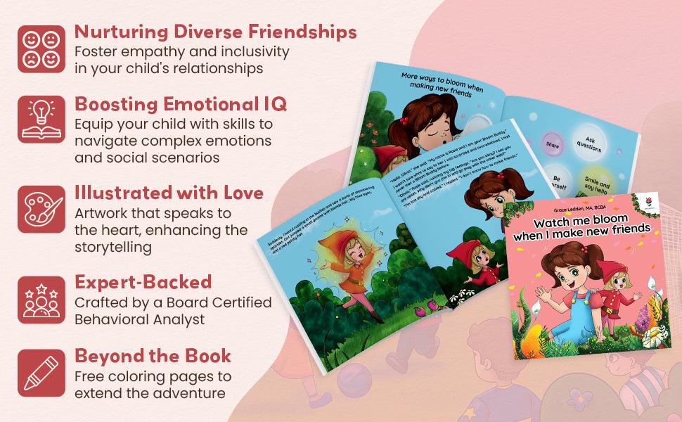 Watch me bloom when I make new friends-Neurodiversity, ADHD & Autism Awareness & Acceptance Paperback Book by Daily Bloom
