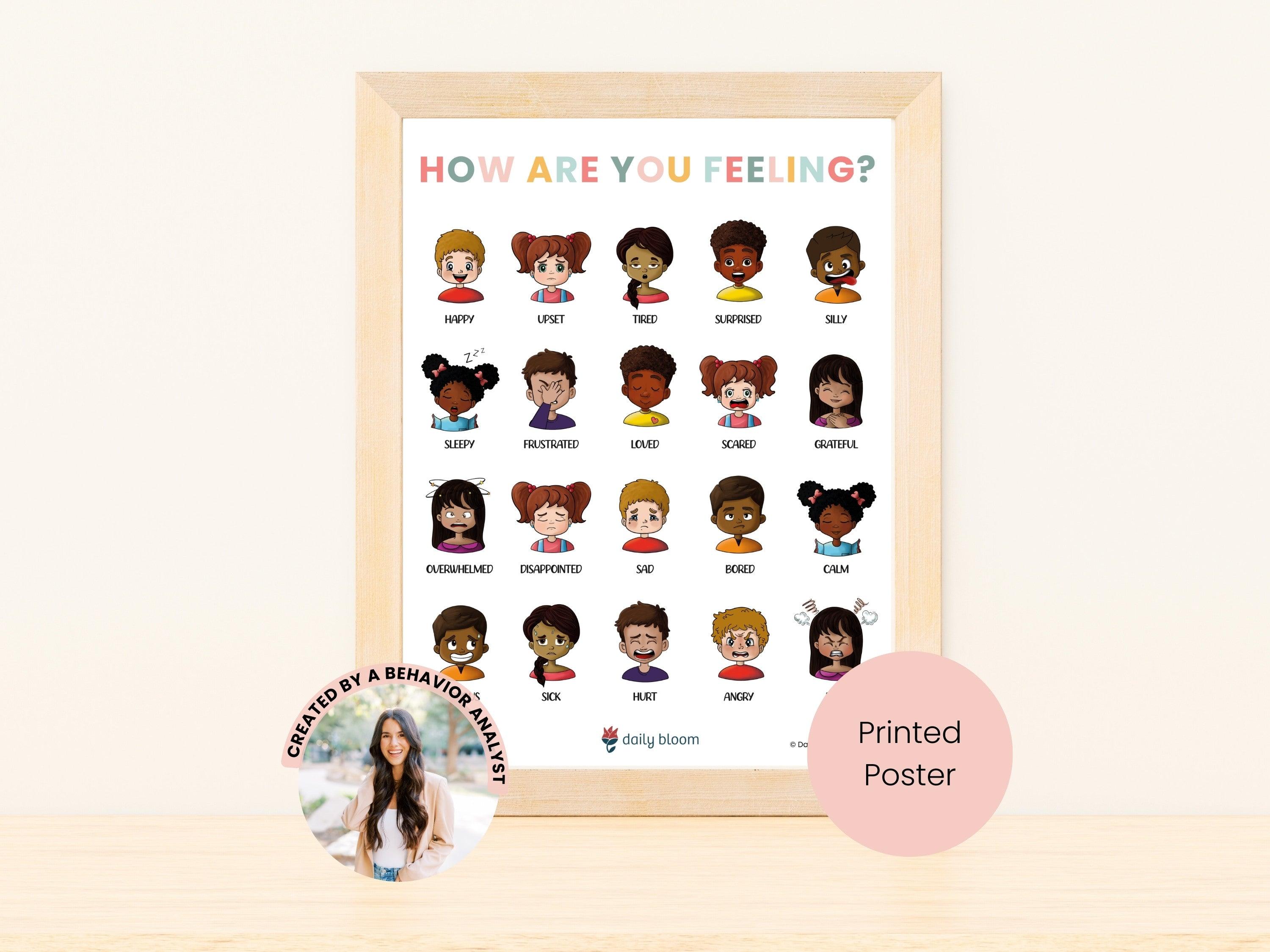 How Are You Feeling? - Emotion Identification Printed Wall Poster-Neurodiversity, ADHD & Autism Awareness & Acceptance Poster by Daily Bloom