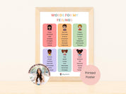 Words For My Feelings - Emotional Vocabulary Printed Wall Poster-Neurodiversity, ADHD & Autism Awareness & Acceptance Poster by Daily Bloom