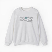 Autism Sweatshirt By Daily Bloom Accept Adapt Advocate Love Hearts Sweatshirt Ash / S