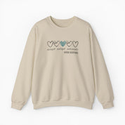 Autism Sweatshirt By Daily Bloom Accept Adapt Advocate Love Hearts Sweatshirt Sand / S