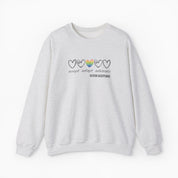 Autism Sweatshirt By Daily Bloom Accept Adapt Advocate Rainbow Love Heart Sweatshirt Ash / S