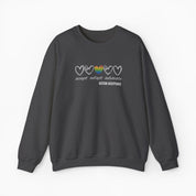 Autism Sweatshirt By Daily Bloom Accept Adapt Advocate Rainbow Love Heart Sweatshirt Dark Heather / S