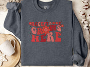 Acceptance Grows Here Groovy Sweatshirt-Dark Heather-Neurodiversity, ADHD & Autism Awareness & Acceptance Sweatshirt by Daily Bloom