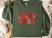 Acceptance Grows Here Groovy Sweatshirt-Military Green-Neurodiversity, ADHD & Autism Awareness & Acceptance Sweatshirt by Daily Bloom