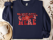 Acceptance Grows Here Groovy Sweatshirt-Navy-Neurodiversity, ADHD & Autism Awareness & Acceptance Sweatshirt by Daily Bloom