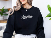 Acceptance Grunge Sweatshirt-Neurodiversity, ADHD & Autism Awareness & Acceptance Sweatshirt by Daily Bloom