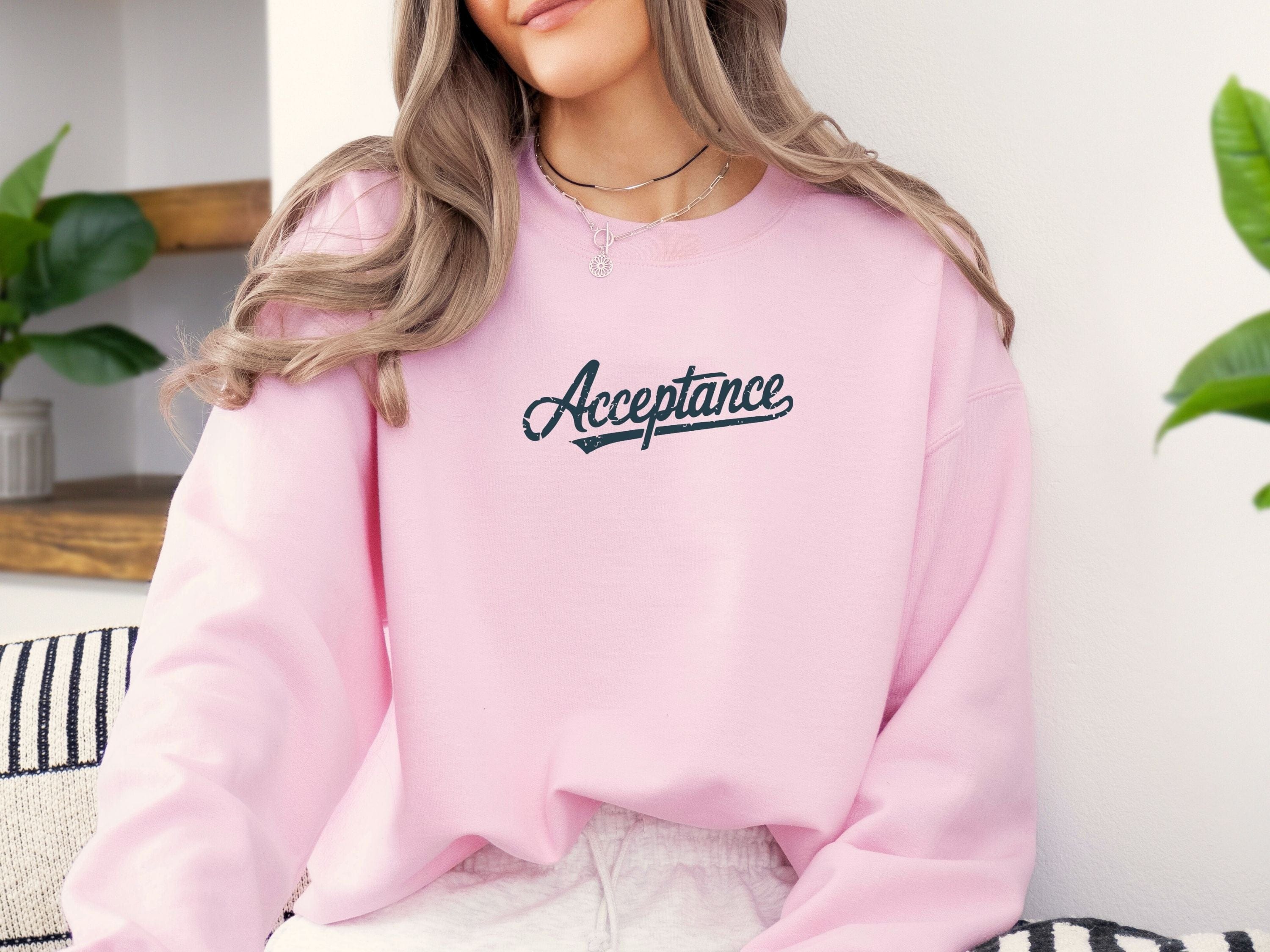 Acceptance Grunge Sweatshirt-Neurodiversity, ADHD & Autism Awareness & Acceptance Sweatshirt by Daily Bloom