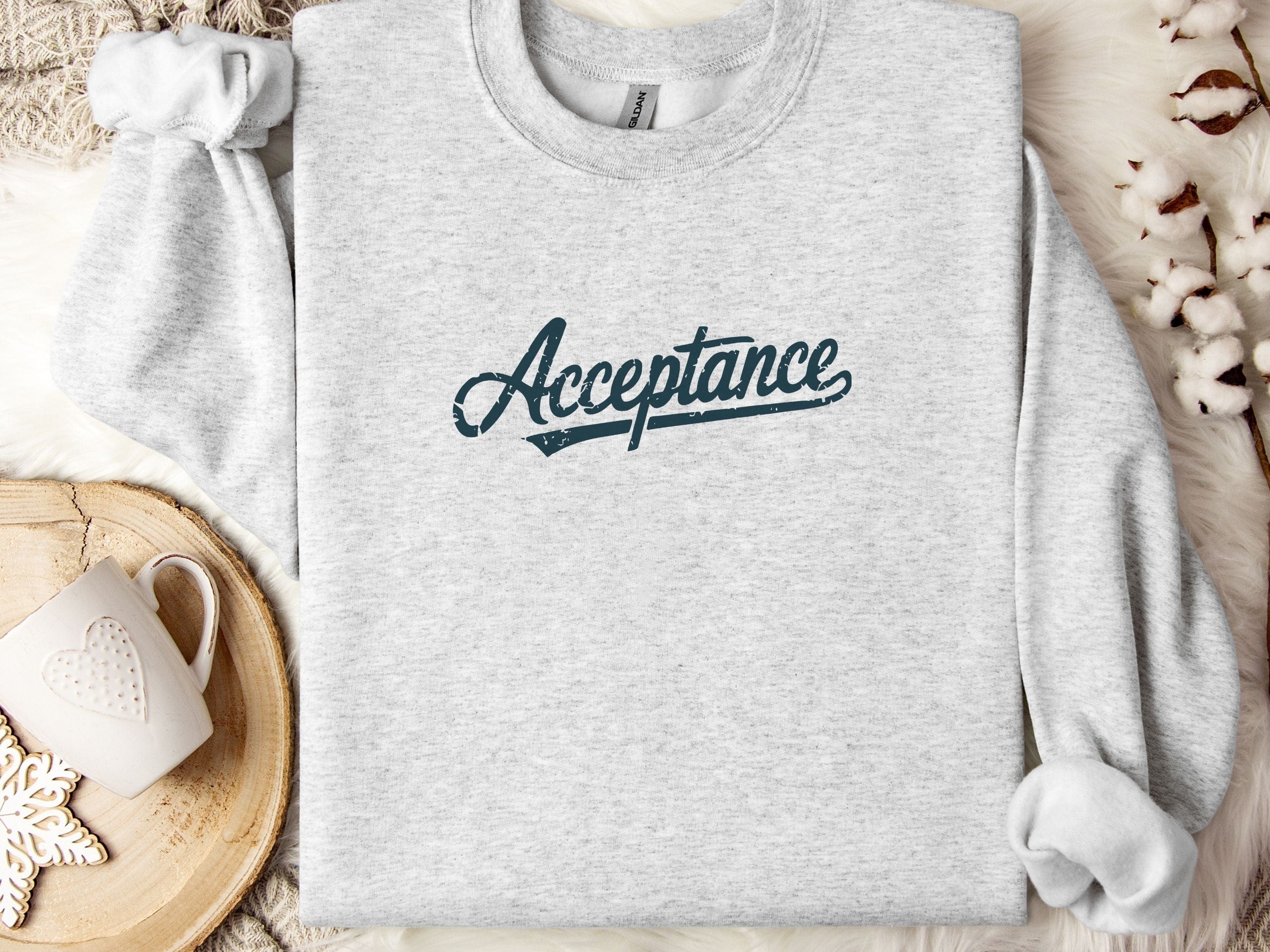 Acceptance Grunge Sweatshirt-Ash-Neurodiversity, ADHD & Autism Awareness & Acceptance Sweatshirt by Daily Bloom