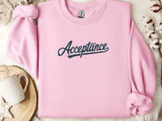 Acceptance Grunge Sweatshirt-Light Pink-Neurodiversity, ADHD & Autism Awareness & Acceptance Sweatshirt by Daily Bloom