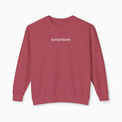 Autism Sweatshirt By Daily Bloom Acceptance Statement Comfort Colors Lightweight Sweatshirt Crimson / S