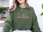 Acceptance Wildflowers Sweatshirt-Neurodiversity, ADHD & Autism Awareness & Acceptance Sweatshirt by Daily Bloom