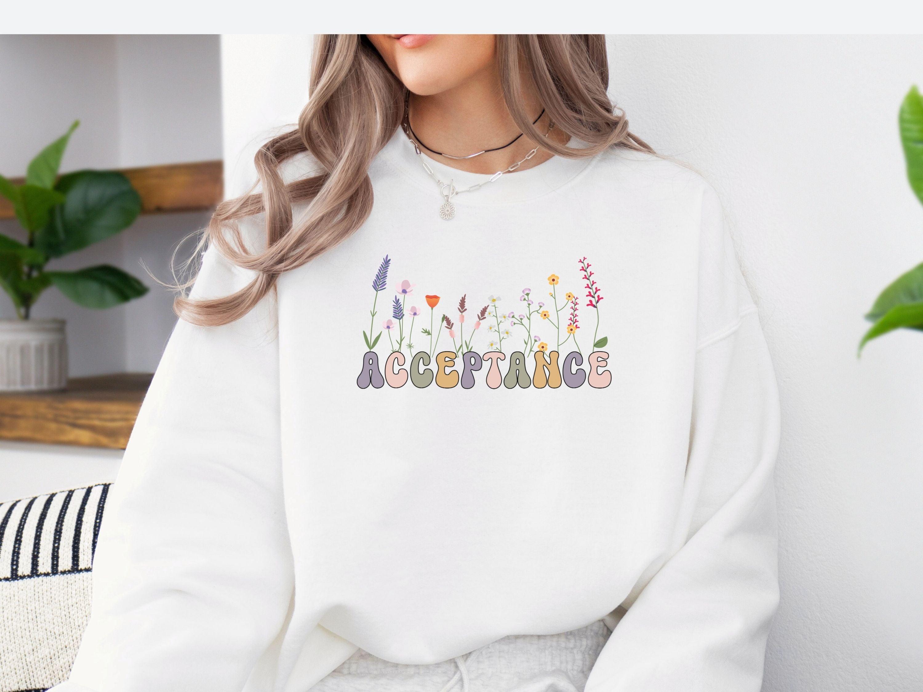 Acceptance Wildflowers Sweatshirt-Neurodiversity, ADHD & Autism Awareness & Acceptance Sweatshirt by Daily Bloom