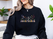 Acceptance Wildflowers Sweatshirt-Neurodiversity, ADHD & Autism Awareness & Acceptance Sweatshirt by Daily Bloom
