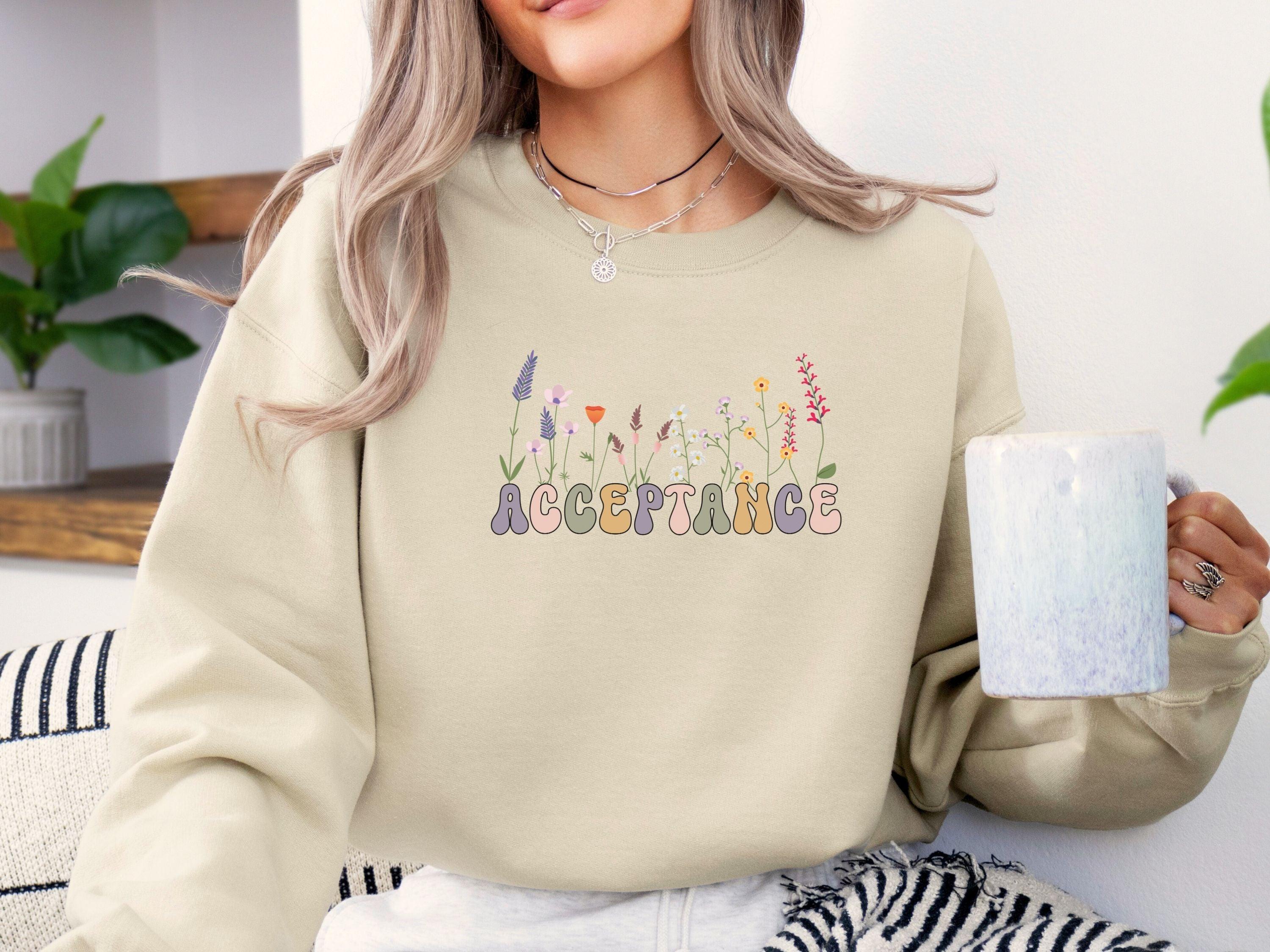 Acceptance Wildflowers Sweatshirt-Neurodiversity, ADHD & Autism Awareness & Acceptance Sweatshirt by Daily Bloom