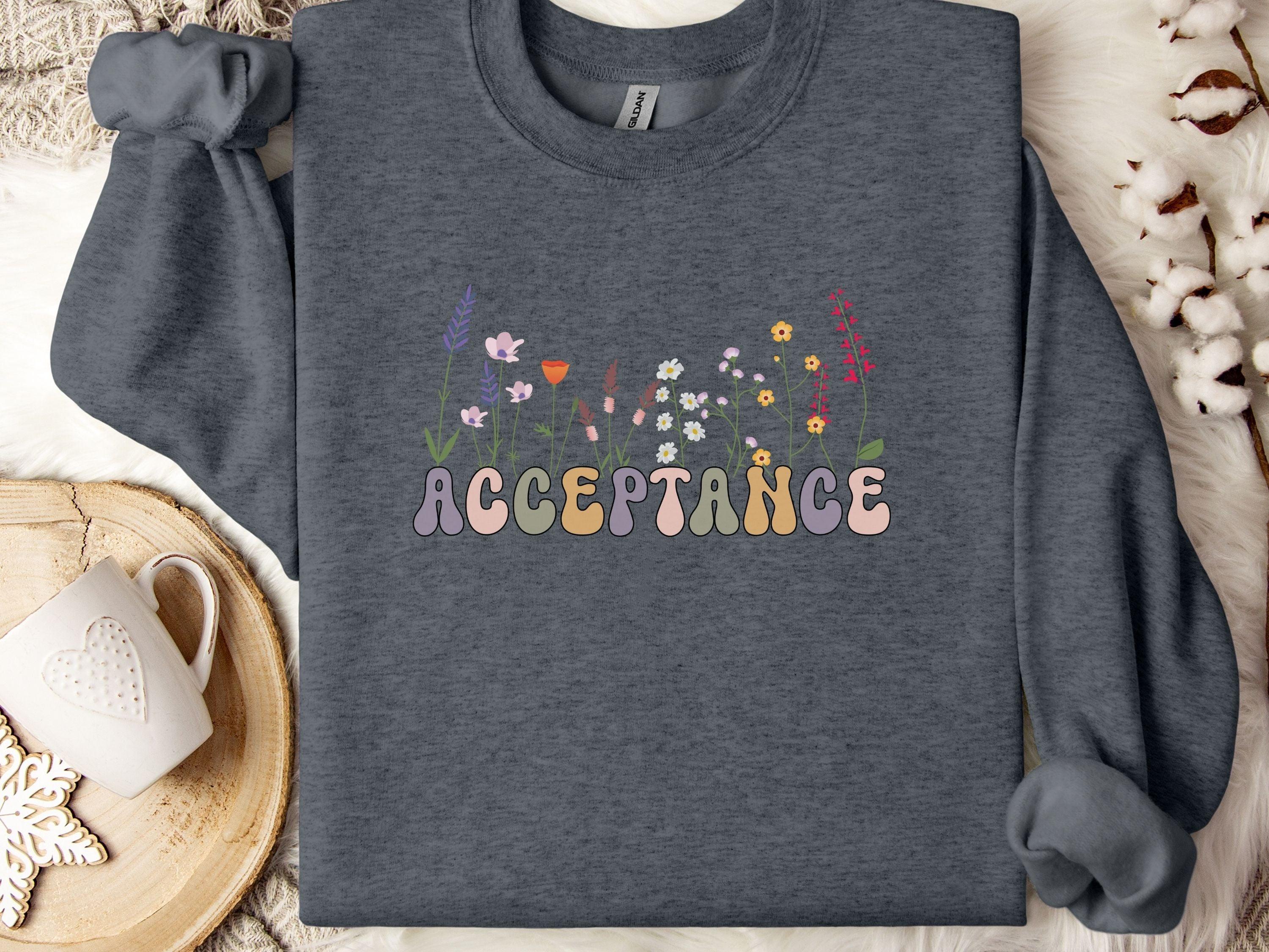 Acceptance Wildflowers Sweatshirt-Dark Heather-Neurodiversity, ADHD & Autism Awareness & Acceptance Sweatshirt by Daily Bloom